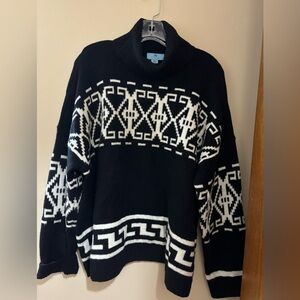 CeCe Black Ribbed Knit Sweater